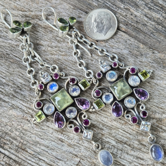 NICKY BUTLER LIMITED EDITION RAJ COLLECTION 925 Sterling Silver NB Earrings - Picture 2 of 15